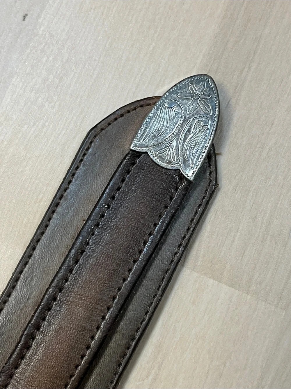 Nocona Brown Leather Western Belt w/ Silver Tone Hardware Men’s Size 40